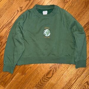 RVCA womens’s boxy fit Mother Earth crew neck sweatshirt size Large